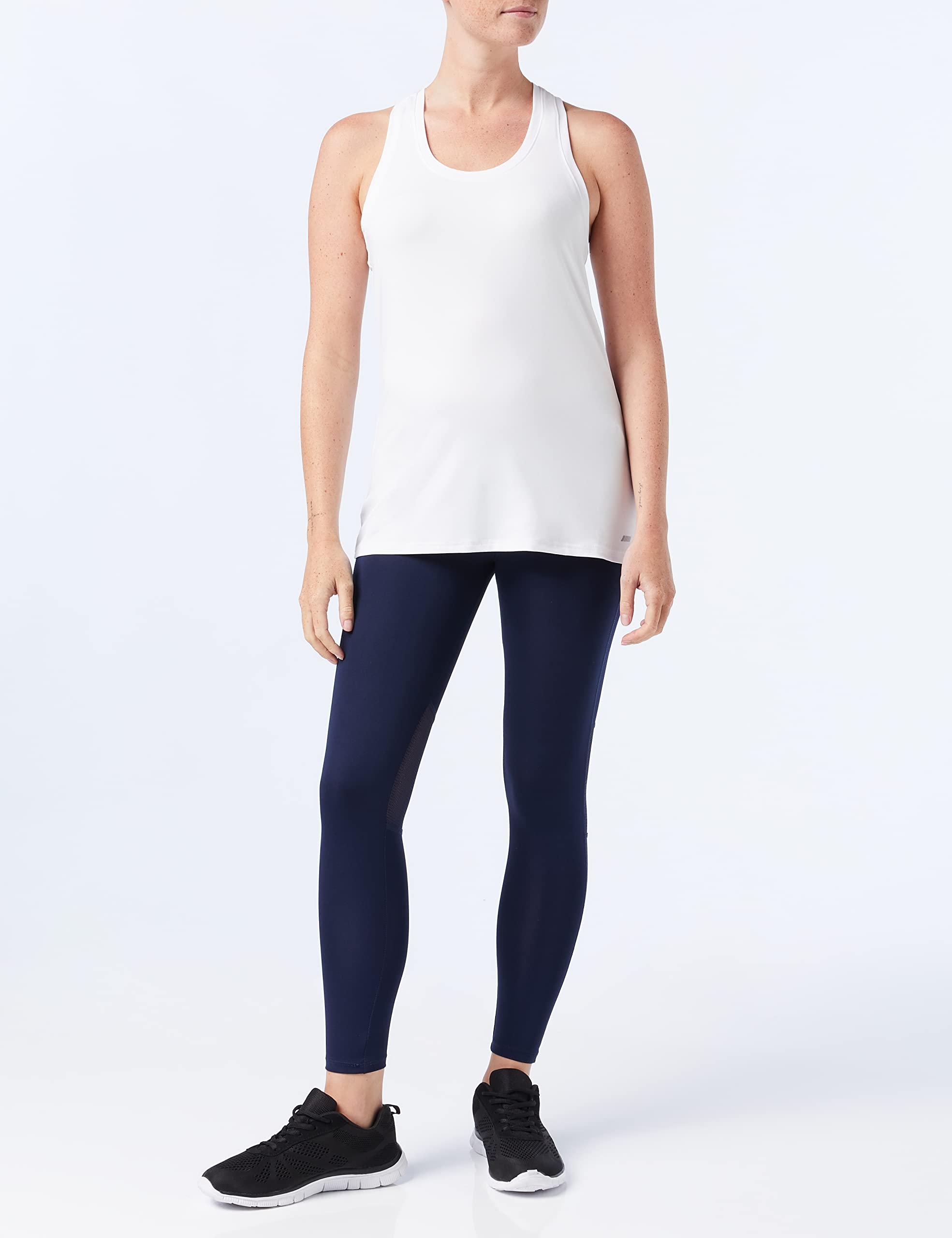 Amazon Essentials Tech - Camiseta sin mangas elástica con espalda cruzada para mujer (disponible en tallas grandes), paquete de 2, negro/blanco, talla G