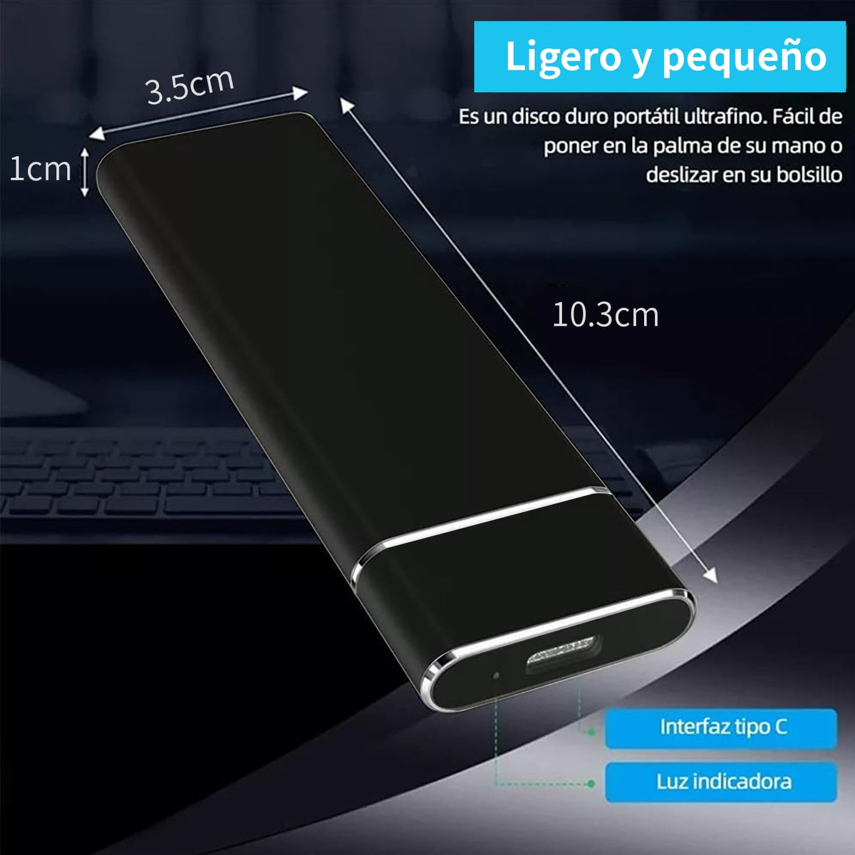 NOVAKA Disco Duro Externo SSD de 4TB con USB 3.0, Ultra Delgadode Gran Capacidad, Alta Velocidad de Almacenamiento de Datos, Compatible con Portátil, Mac y PC