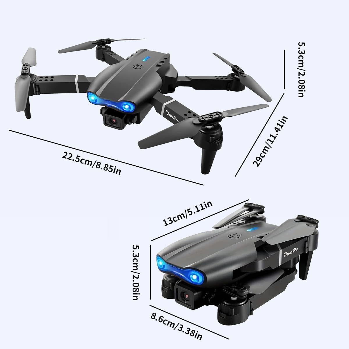 Mini Drone con Cámara, 4K Dual Hd Drone Control Remoto Posibilidad de Giro de 360°, Drones Antisísmicos Rastrear El Vuelo de 100 Metros, Dron con Camara para Adolescentes Principiantes Regalo
