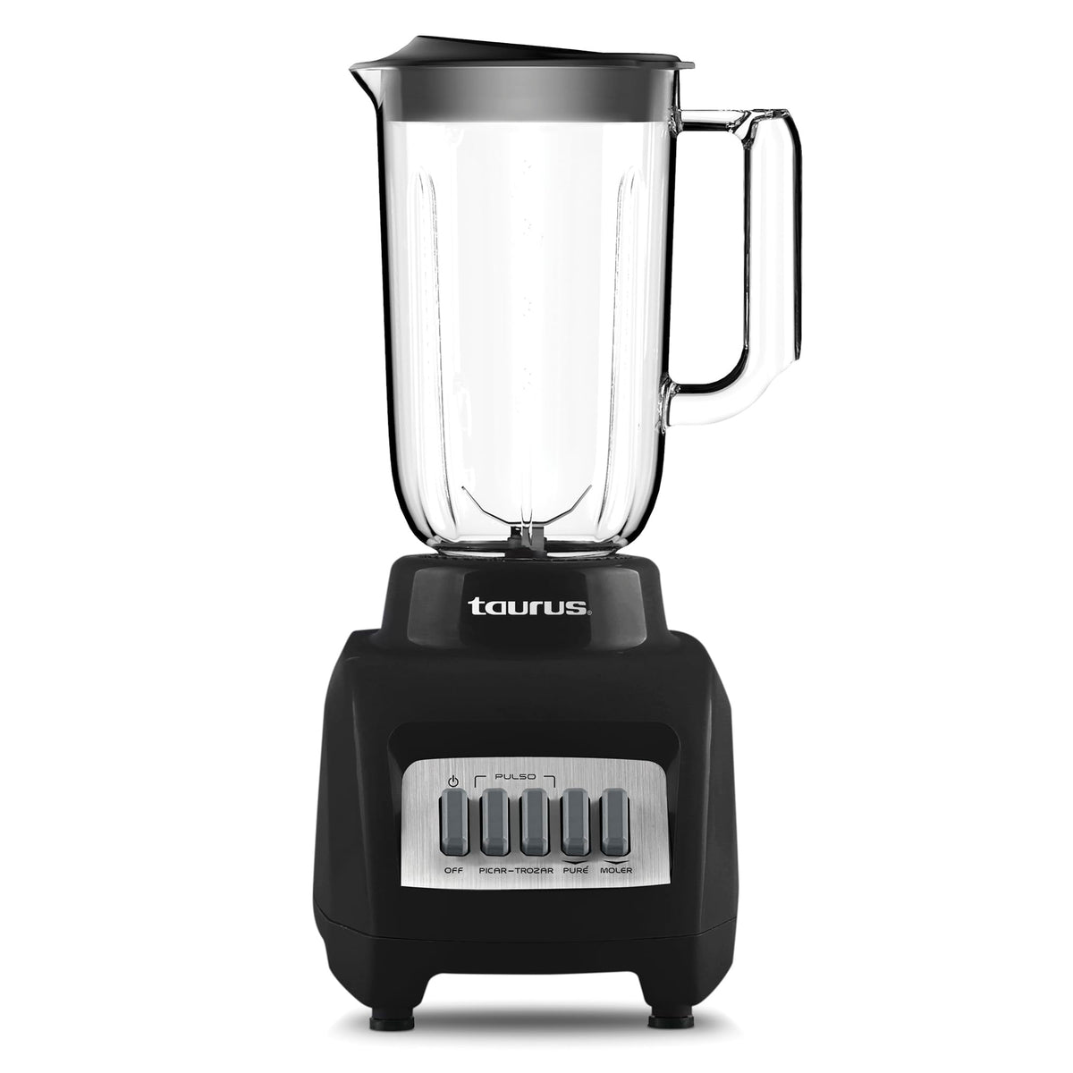 TAURUS HALEY | Licuadora con Vaso de Plástico de 1.5 Litros | 500 Watts | 4 Velocidades | Acople Easy Fit con Cuchillas Desmontables de Acero Inoxidable | Cierre de Segurad