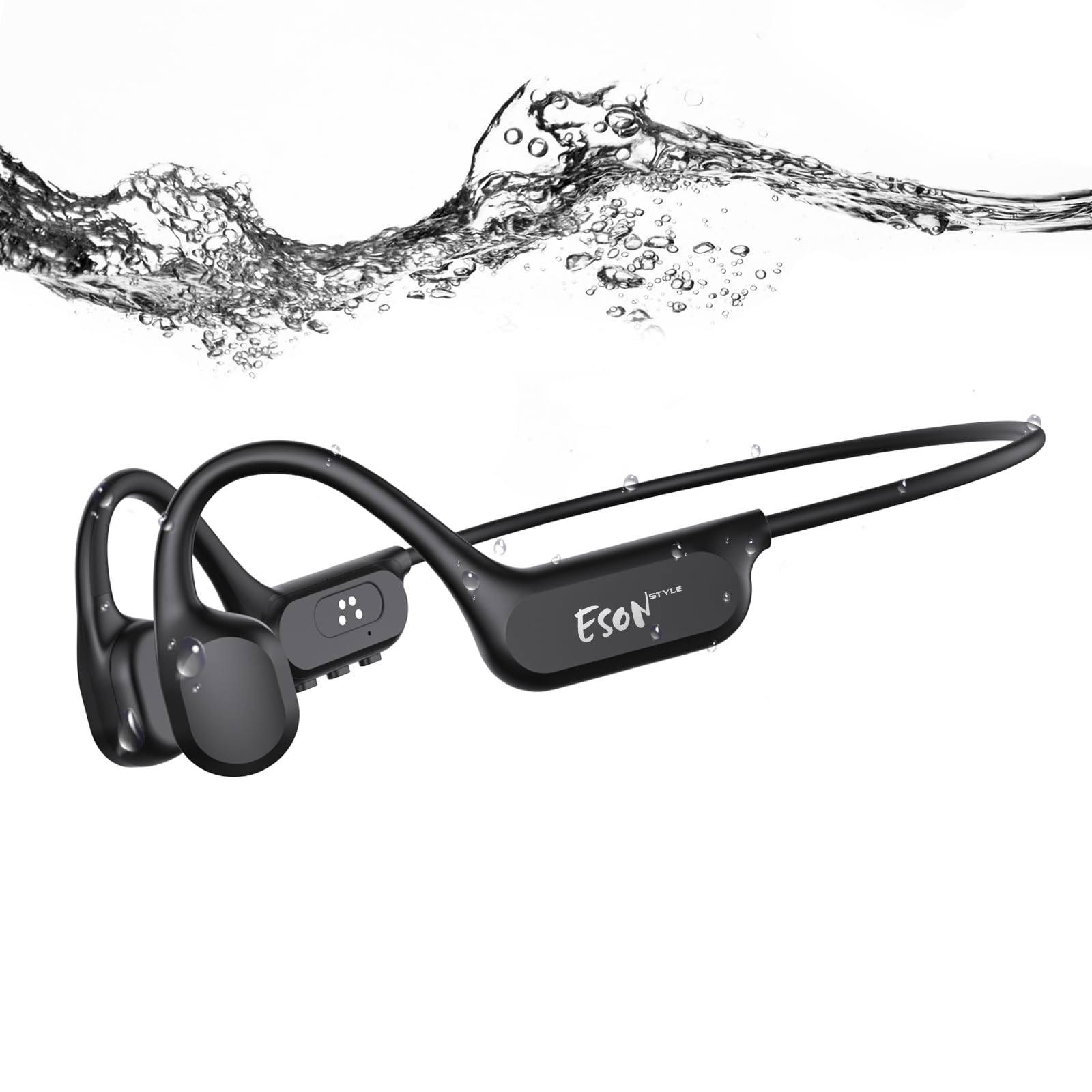 esonstyle Audífonos Conducción Ósea Natación - IP68 Agua Audífonos para Nadar Bluetooth 6.0,Oído Abierto con Reproductor MP3 de 8GB Auriculares para Natación Carreras y Ciclismo