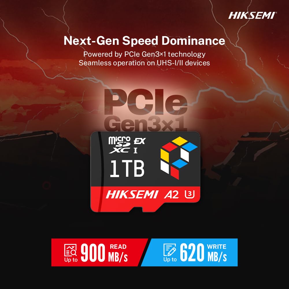 HIKSEMI Tarjeta microSD Express G3 Pro, para Switch 2, Video 4K, Velocidad: 900MB/s, PCIe NVMe, A2 V30 U3 (256, GB)