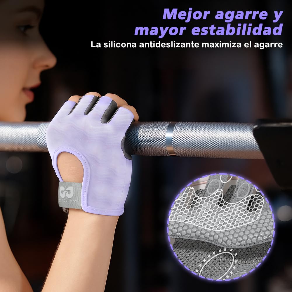 EDECOR Guantes Deportivos, Guantes de Gym con Muñequeras, Transpirables Antideslizantes para Hombre y Mujer con Toalla, para Entrenamiento y Fitness