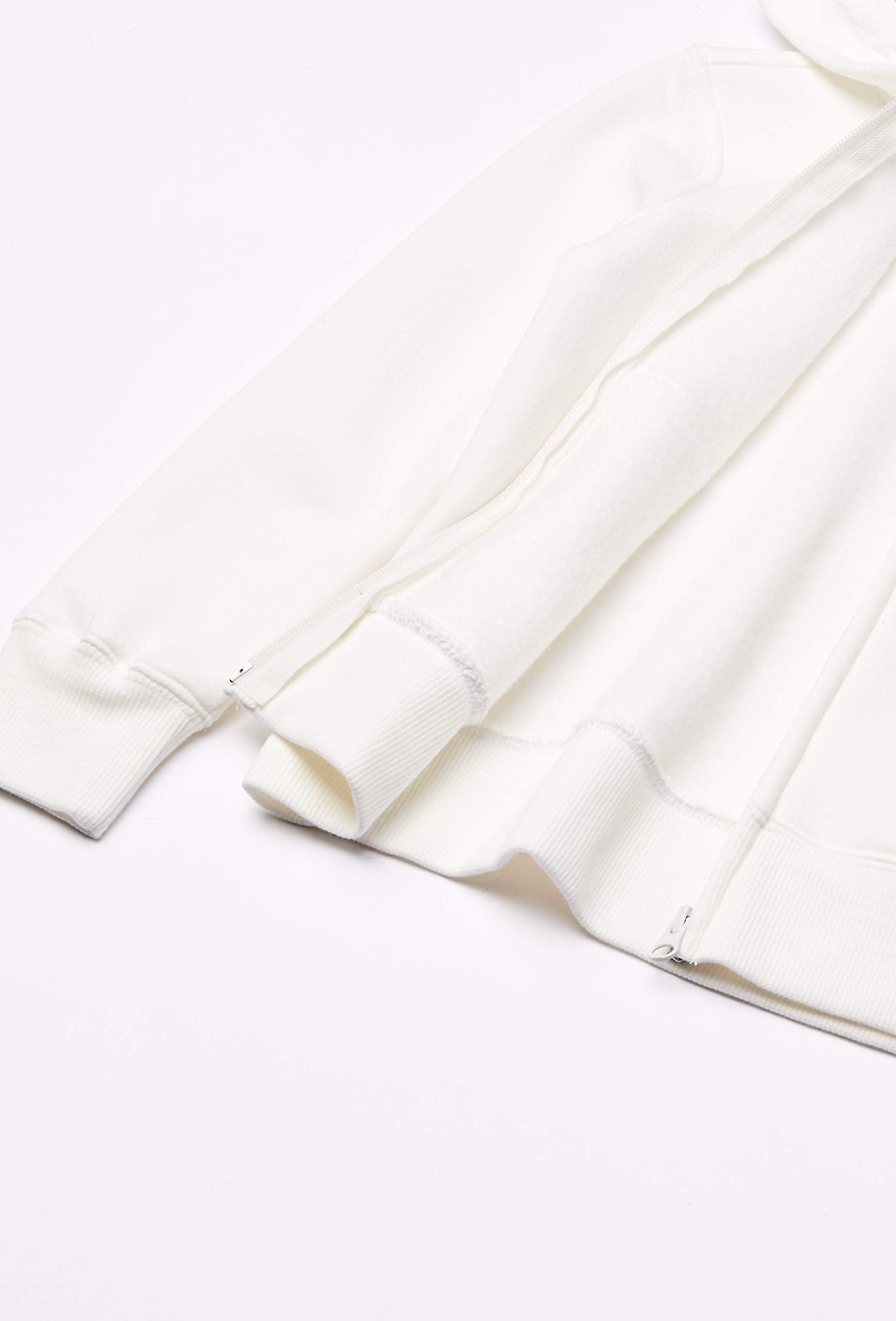 Amazon Essentials - Sudadera con capucha de forro polar con cremallera para niñas, color blanco, talla XXG