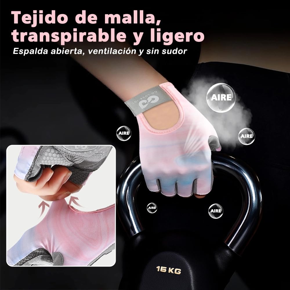 EDECOR Guantes Deportivos, Guantes de Gym con Muñequeras, Transpirables Antideslizantes para Hombre y Mujer con Toalla, para Entrenamiento y Fitness