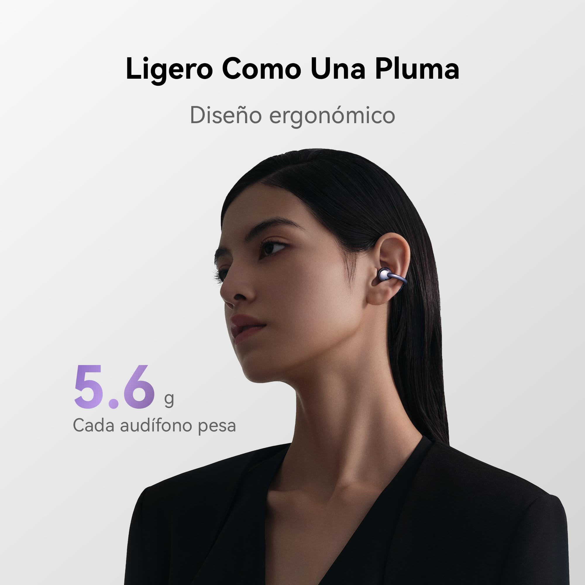 HUAWEI FreeClip, Audífono Inalámbricos, iOS y Android, Oro Rosa