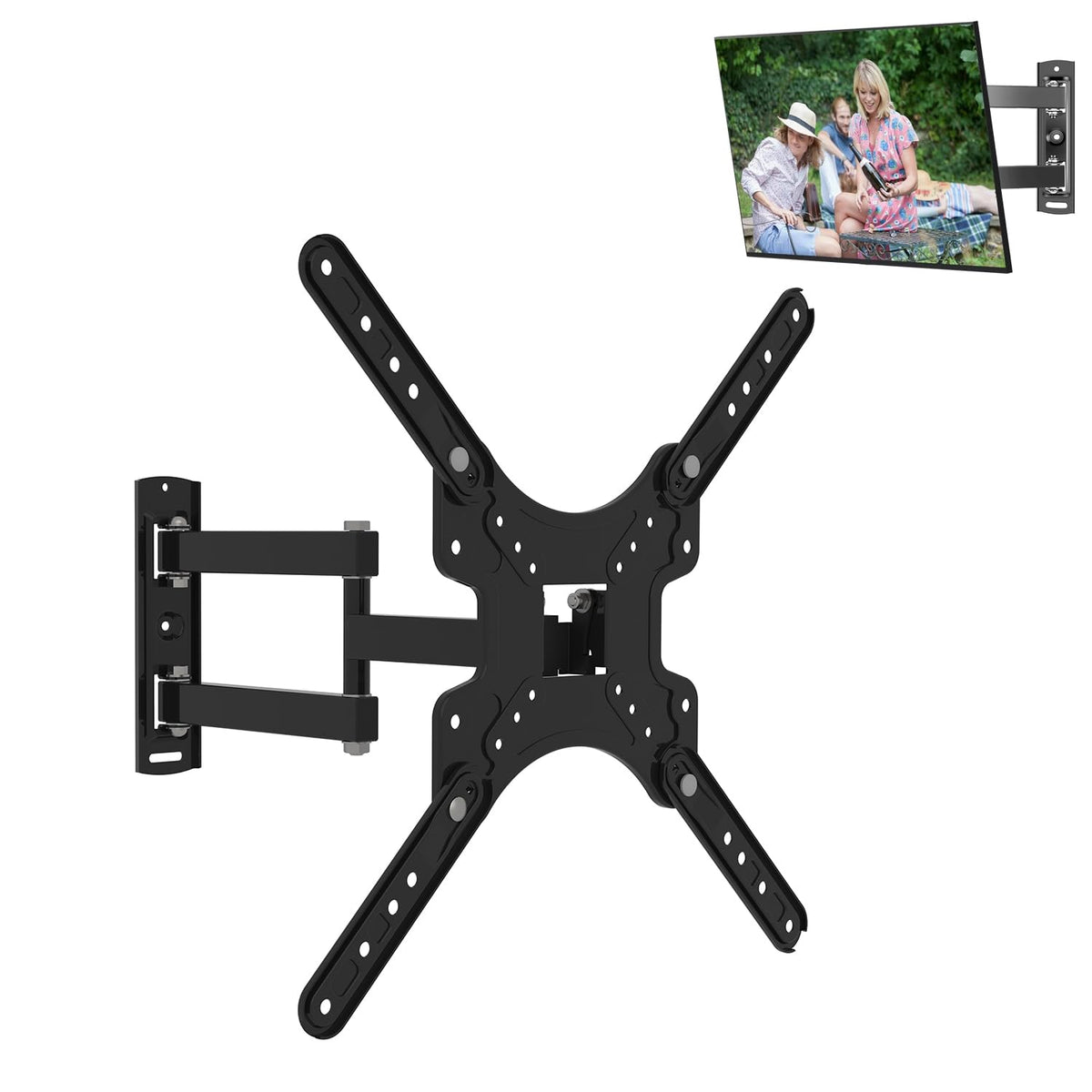 ZENSUKYE Soporte de Pared de TV Giratorio y Inclinable, Soporte TV de Pared Pantallas de 14-60 Pulgadas, Soporte Monitor Brazo Extensible 150-450mm, Carga hasta 30kg, MAX VESA 400x400mm