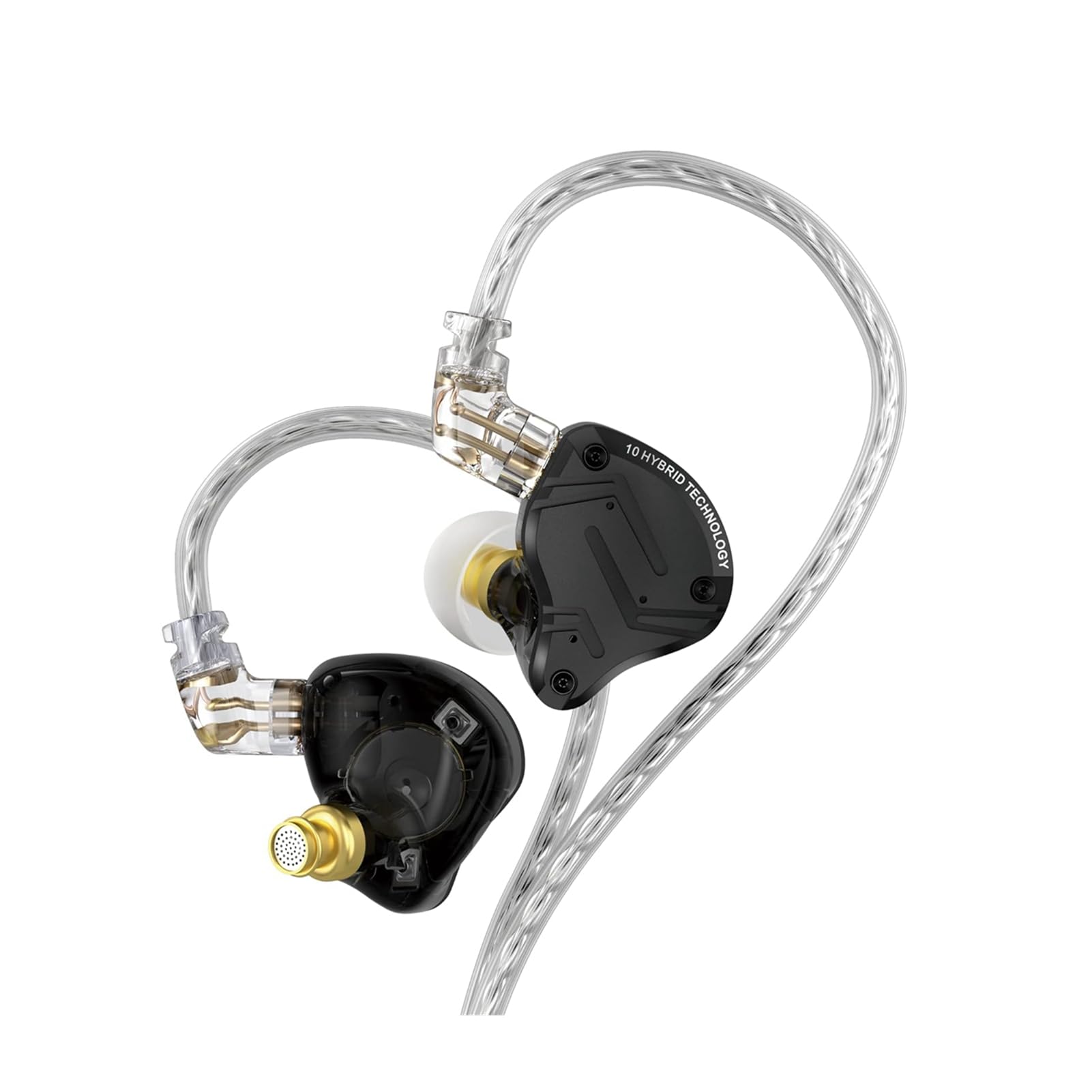 ZS10 Pro X Auriculares de Metal HiFi, Monitor Con Cable Con Controlador Híbrido 1DD 4BA, Desmontables Con Conector de 0,75 Mm y 2 Pines