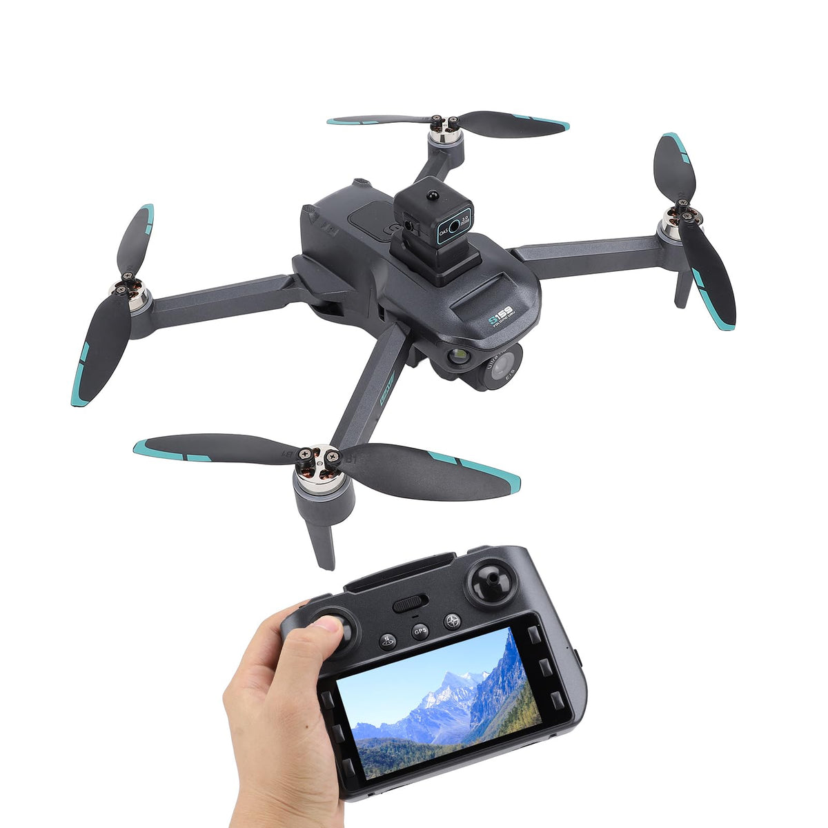 Mini Drone con Cámara Dual, Drone RC sin Escobillas con Control Remoto LCD, Evitación de Obstáculos, Cuadricóptero RC de 1000M para Niños y Adultos