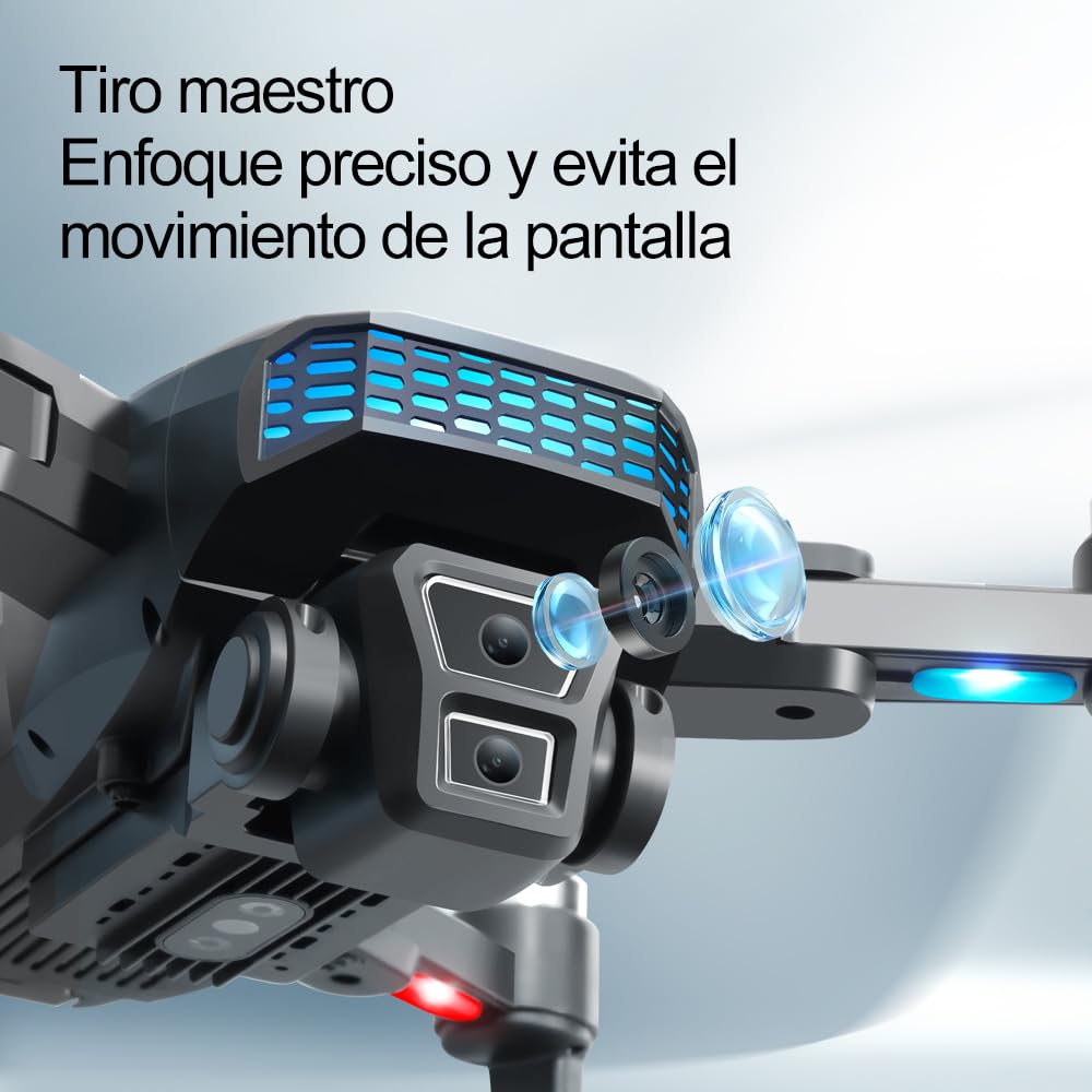 Dron Plegable con GPS 5G, Cámara Dual Wi-Fi 4K, Gimbal Servo, Motor Sin Escobillas, Vuelo Inteligente, Prevención de Obstáculos y Larga Duración de Batería x 3