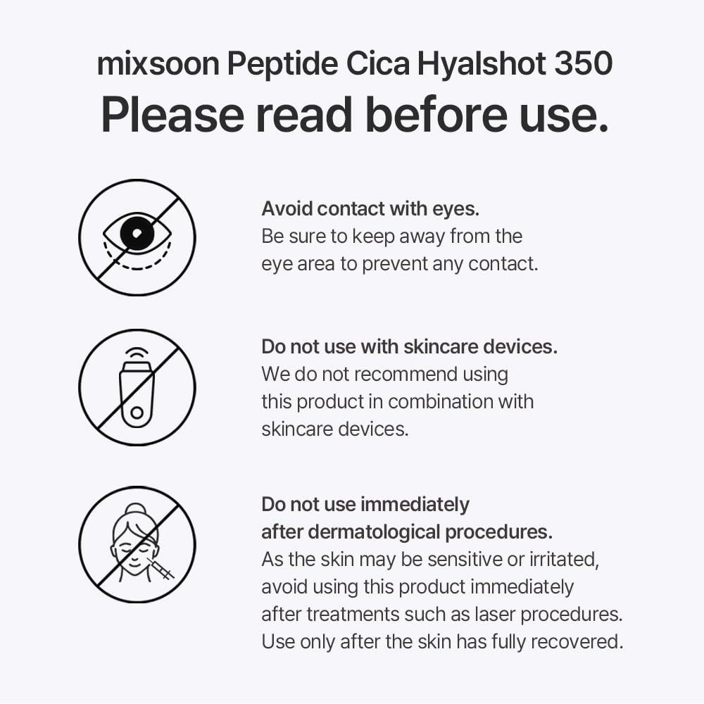 MIXSOON Peptide Cica Hyalshot 350 - 30 ml - Serum Facial Coreano con Péptidos, Centella Asiática, Ácido Hialurónico y PDRN, Skincare Coreano