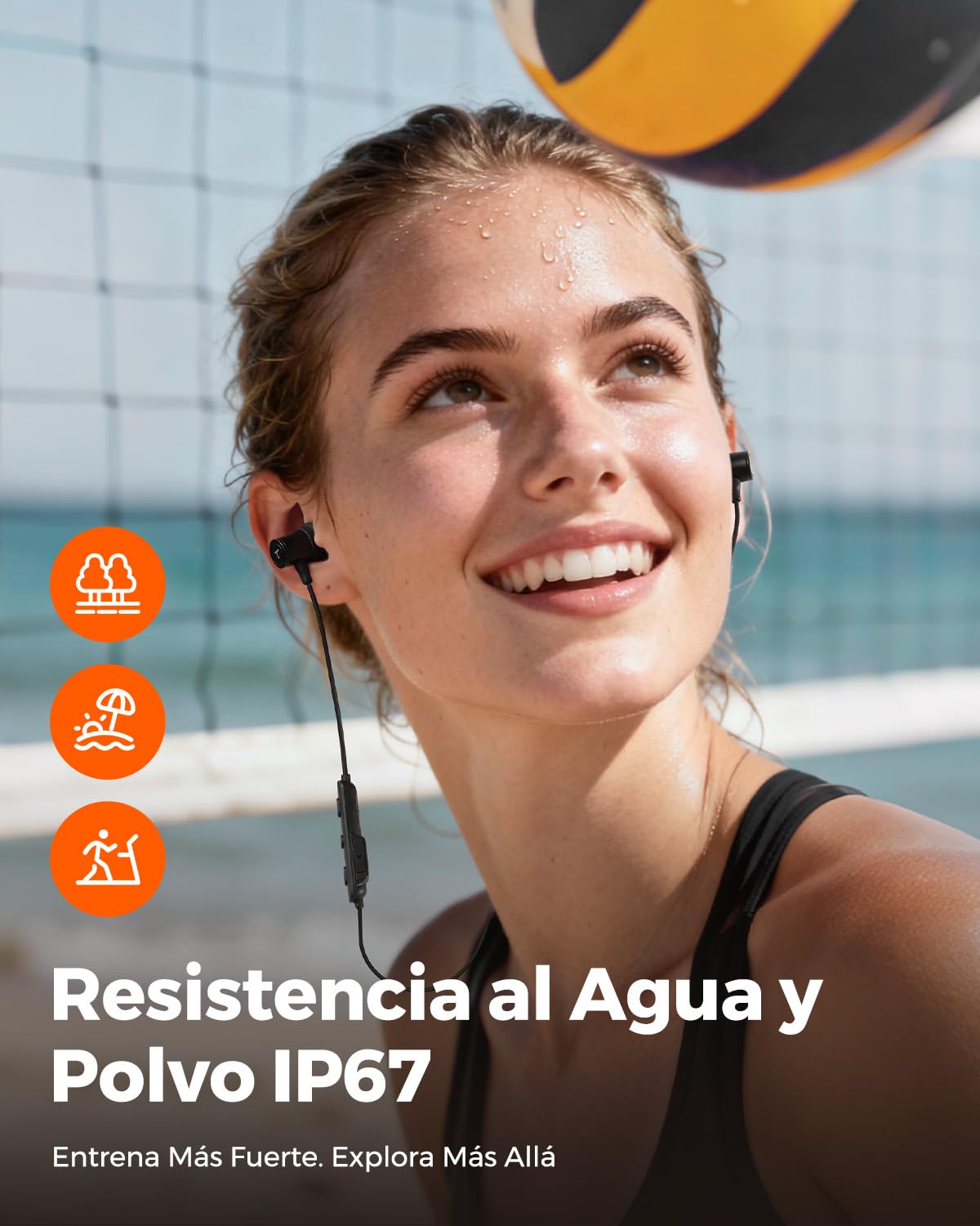 truefree Audífonos Inalámbricos Deportivos con Cuello, 11mm Controlador Dual Magnético, 20H de Duración de Batería, IP67 Resistente al Agua, Carga Rápida, Cancelación de Ruido AI, Baja Latencia