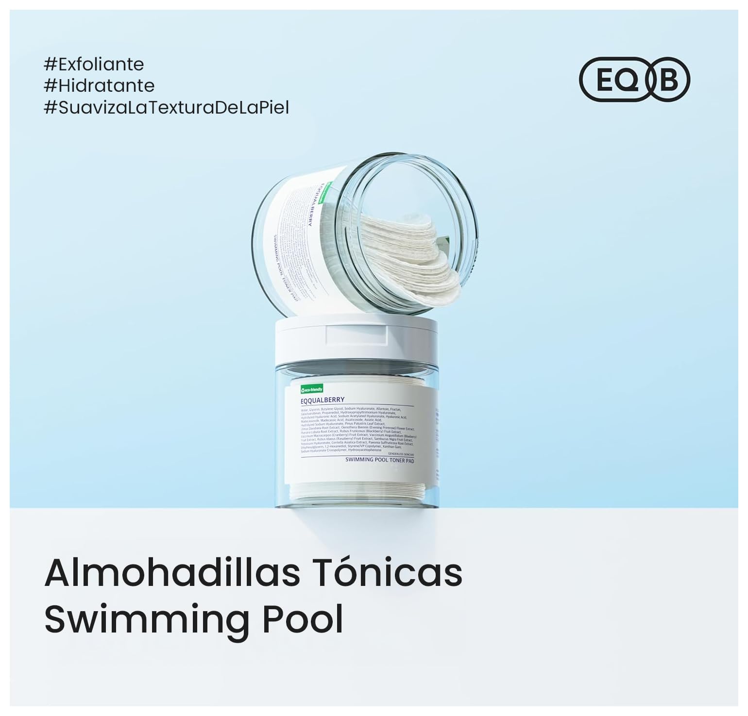 EQQUALBERRY Toner Pads Exfoliantes Faciales Pore Melting - Coreanos con PHA y Extractos Calmantes, Limpieza de Poros y Control de Grasa, 70 Piezas