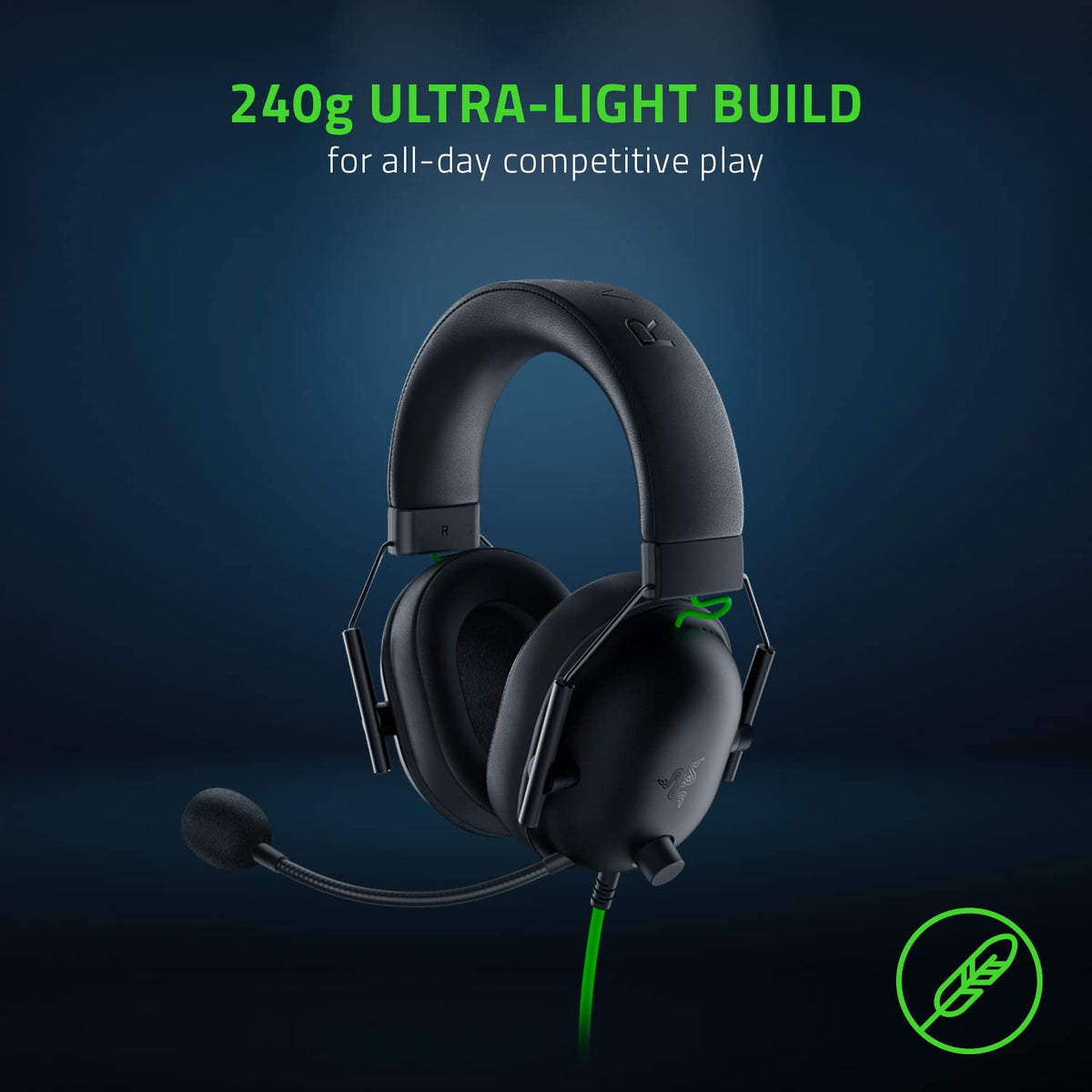 Razer BlackShark V2 X Auriculares para juegos con cable USB Esports: sonido envolvente 7.1,micrófono con cancelación de ruido, color negro (Reacondicionado)