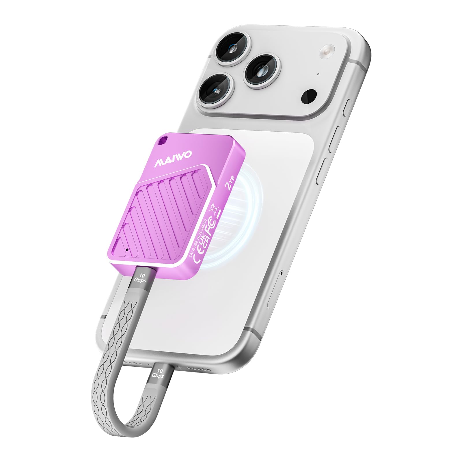 MAIWO 1TB SSD portátil magnético 2050MB/s USB C 3.2 GEN2x2, unidad externa de estado sólido para iPhone 15/16/17/Macbook/Mac mini/iPad/Android/Windows, aluminio, compatible con grabación de video 4K