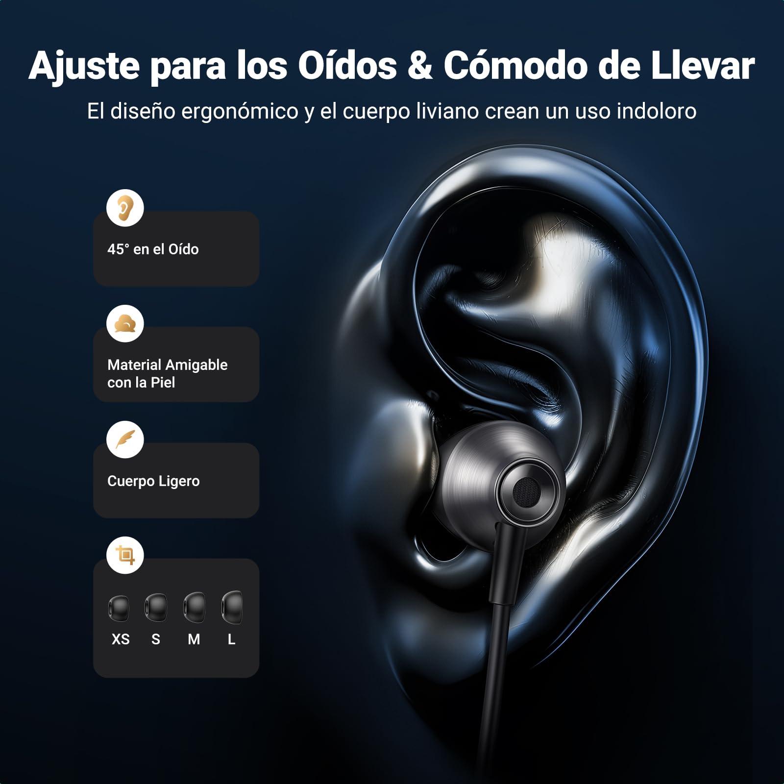 UGREEN Audífonos USB C Semi-in-Ear con Cable de Type-C Cancelación de Ruido