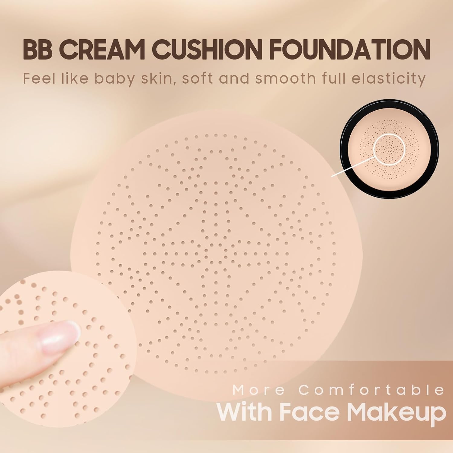 CC Creme BB Cream, Líquida Fundación, Mushroom Head Air Cushion, Base de Maquillaje Larga Duración Hidratante