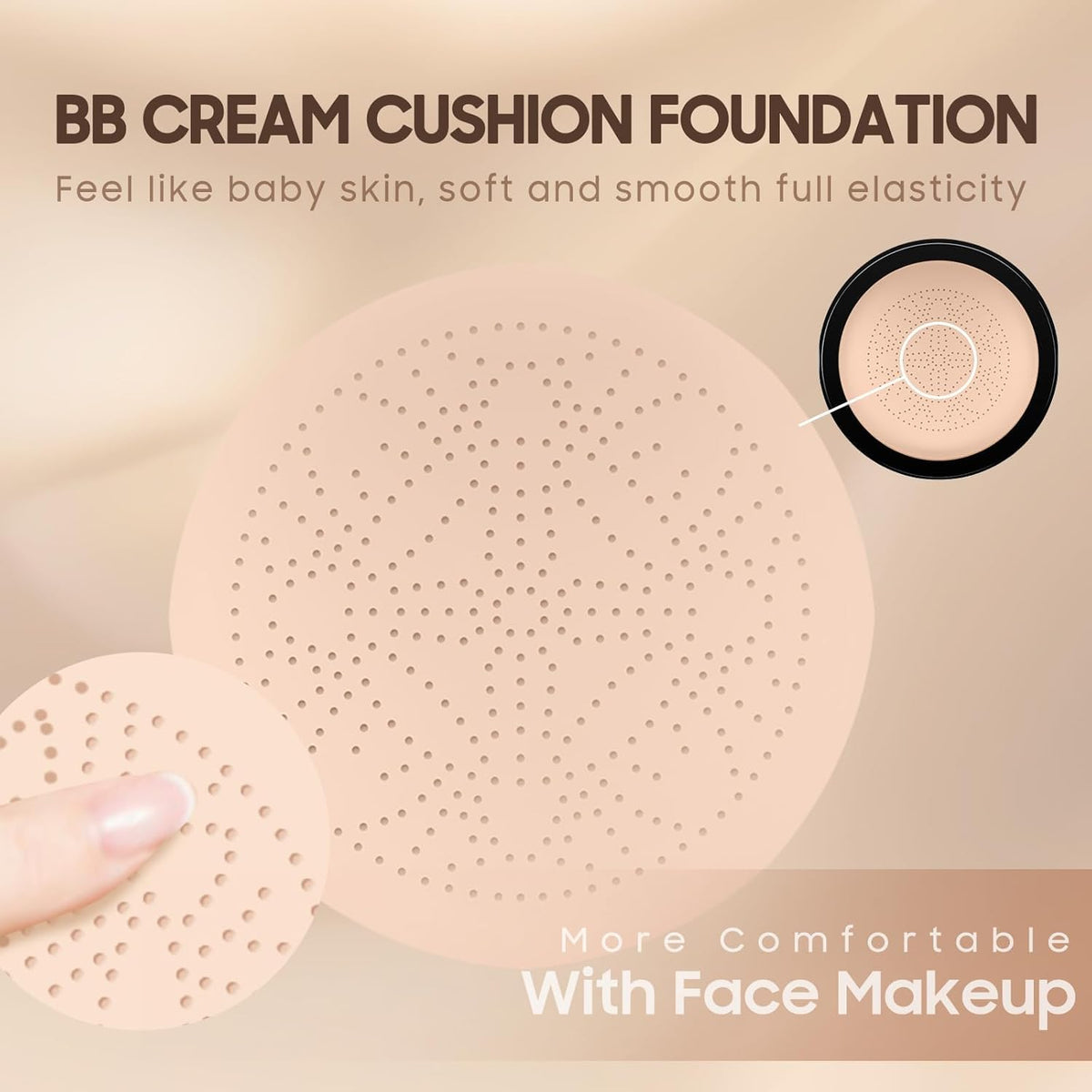CC Creme BB Cream, Líquida Fundación, Mushroom Head Air Cushion, Base de Maquillaje Larga Duración Hidratante