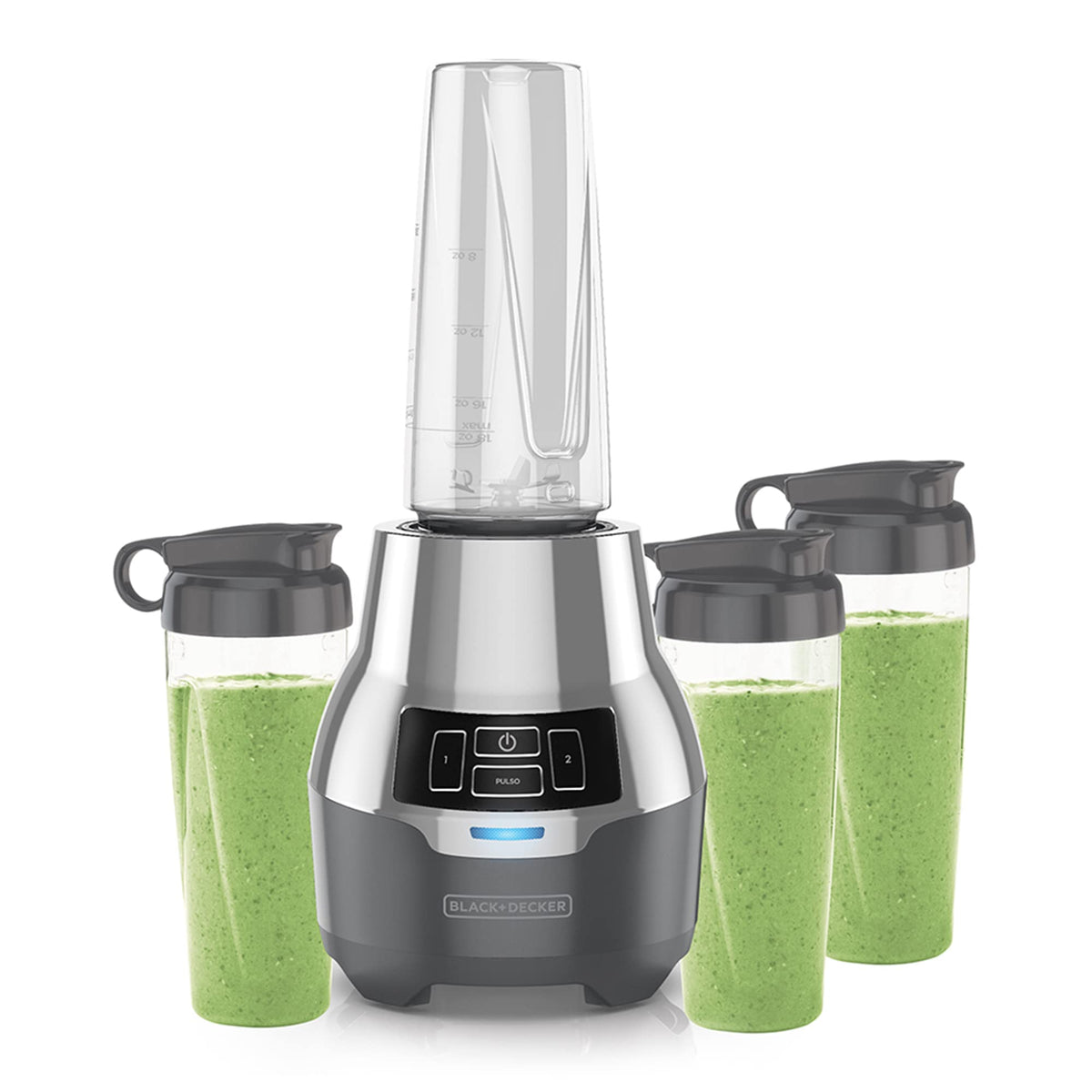 BLACK+DECKER Licuadora Personal Menos Ruidosa. 4 Vasos Personales, PB2004G