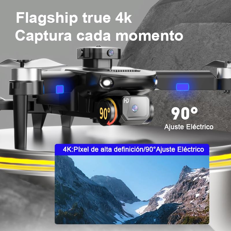 AXNEN Mini Drones con cámara 4K Dual,Dron Plegable con Motor con Escobillas, Vuelo por Puntos de Referencia, Auto-Seguimiento, Giro 3D, Inicio con una Tecla, 3 Velocidades, 2 Baterías,Mini Dron Juguetes Regalo para Principiantes Adolescentes.