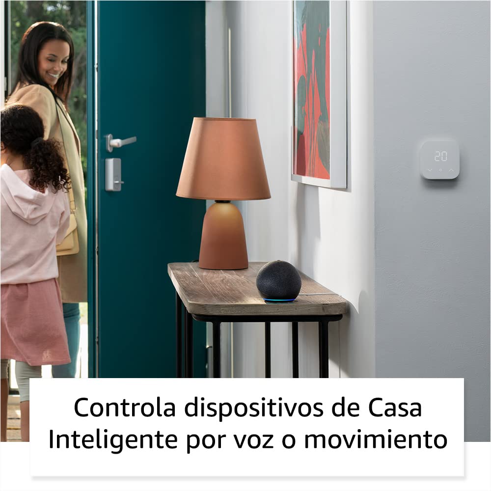 Amazon Echo Dot (modelo más reciente): bocina Alexa con sonido vibrante, ideal para recámaras, comedores y oficinas (negro)