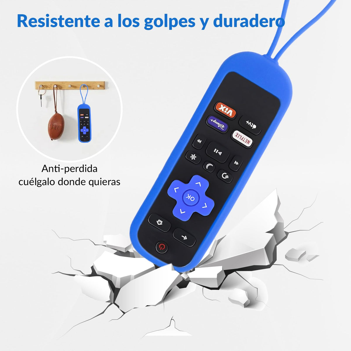 DOMOKO Control Remoto Compatible con Roku TV TCL Hisense ONN Hitachi Element Westinghouse Philips JVC TVs con Cuatro Teclas de Acceso Rápido