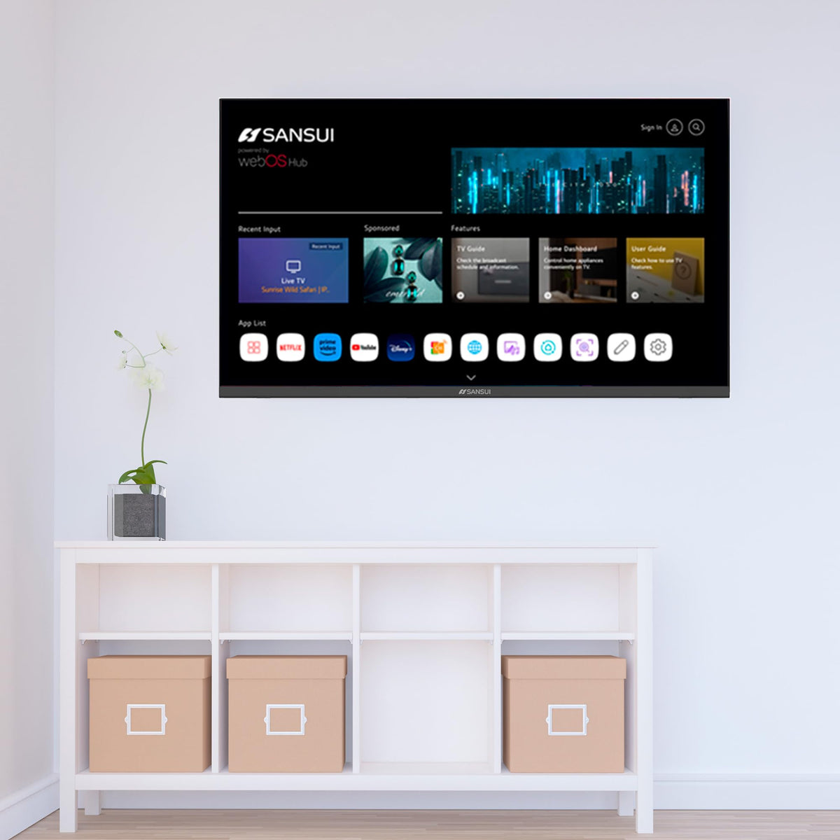 SANSUI SMX32VAHW TV 32" HD Smart TV, WiFi Sistema Operativo WebOS Series 2024 (32" HD)