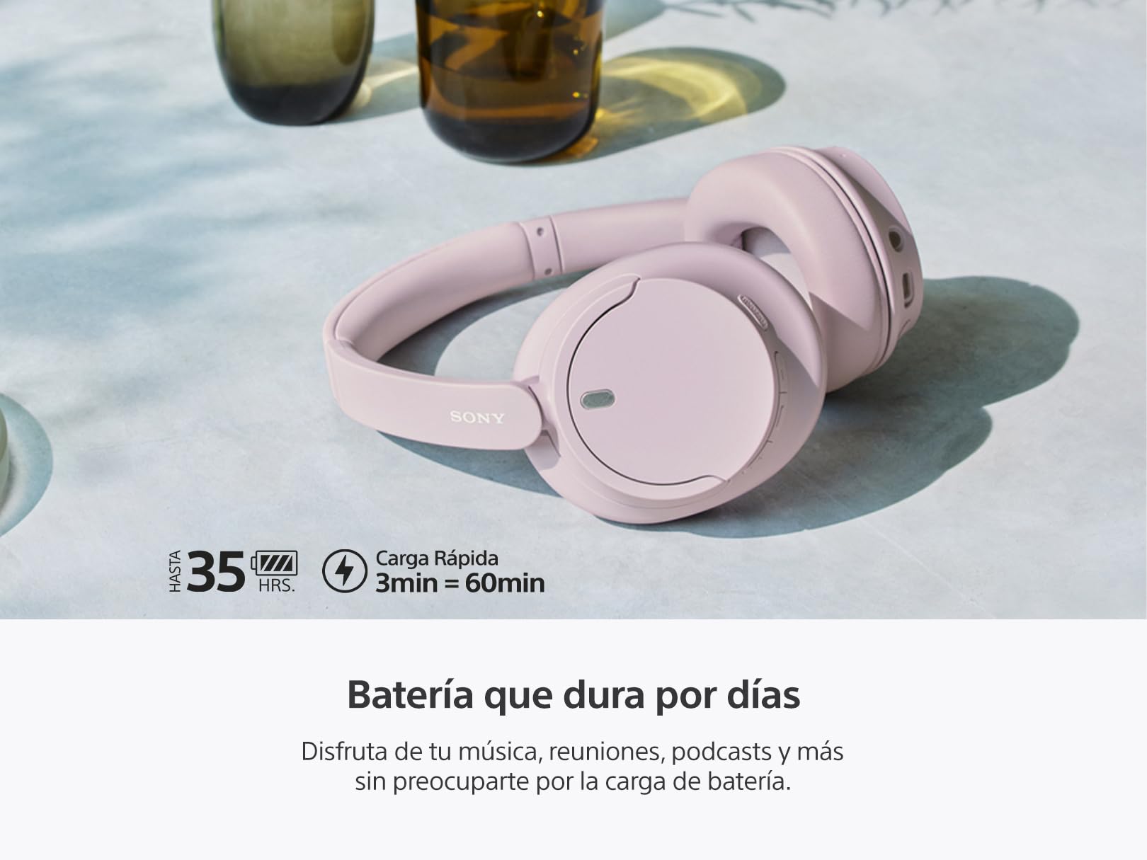 Sony Audífonos inalámbricos WH-CH720N con Noise Canceling, Rosa (Versión Nacional)