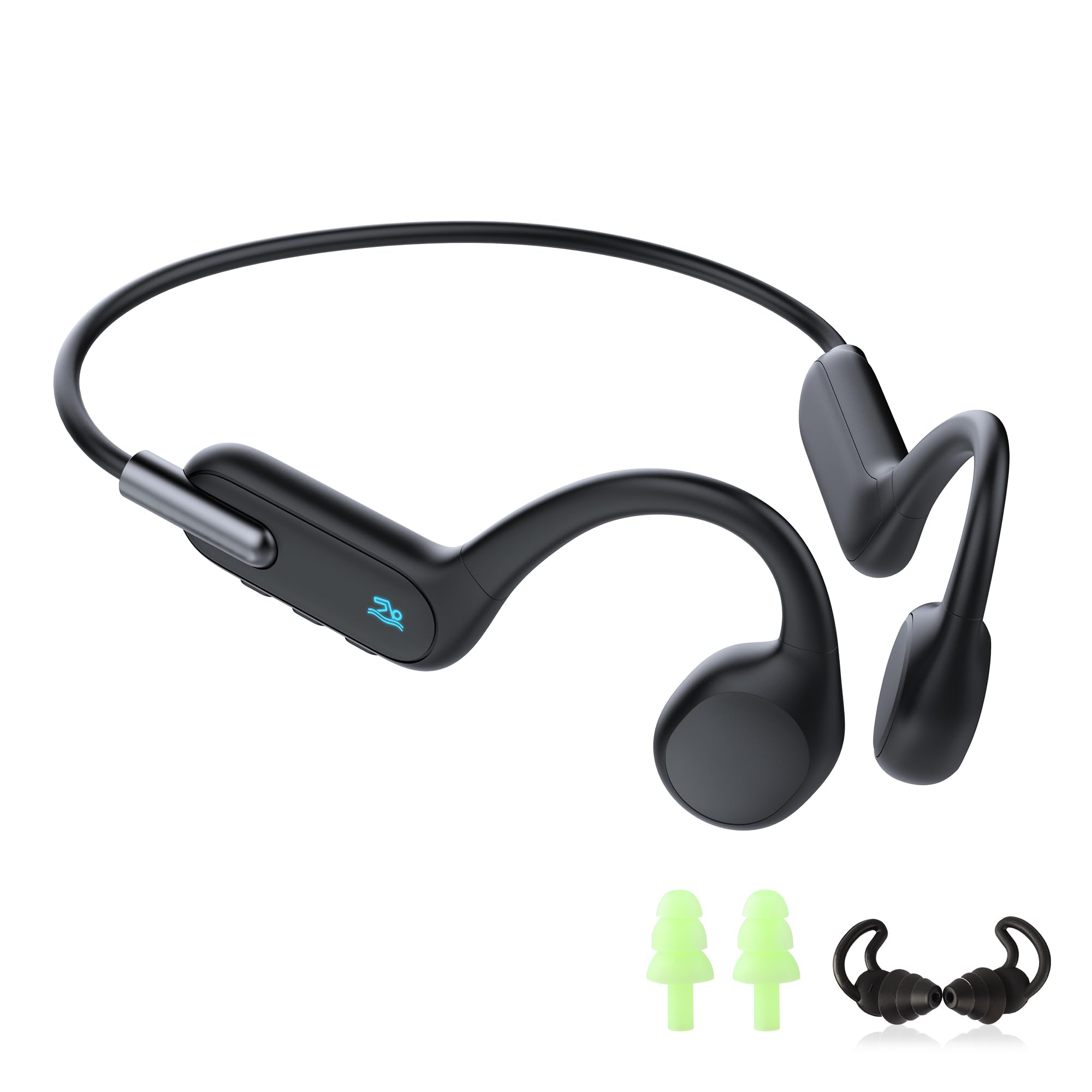 HIFI WALKER Audífonos para Nadar de Conducción Ósea, Audífonos Sumergibles IPX8 para Natación y Alberca, Bluetooth con Modo MP3 Integrado, Diseño Open Ear para Deportes Acuáticos
