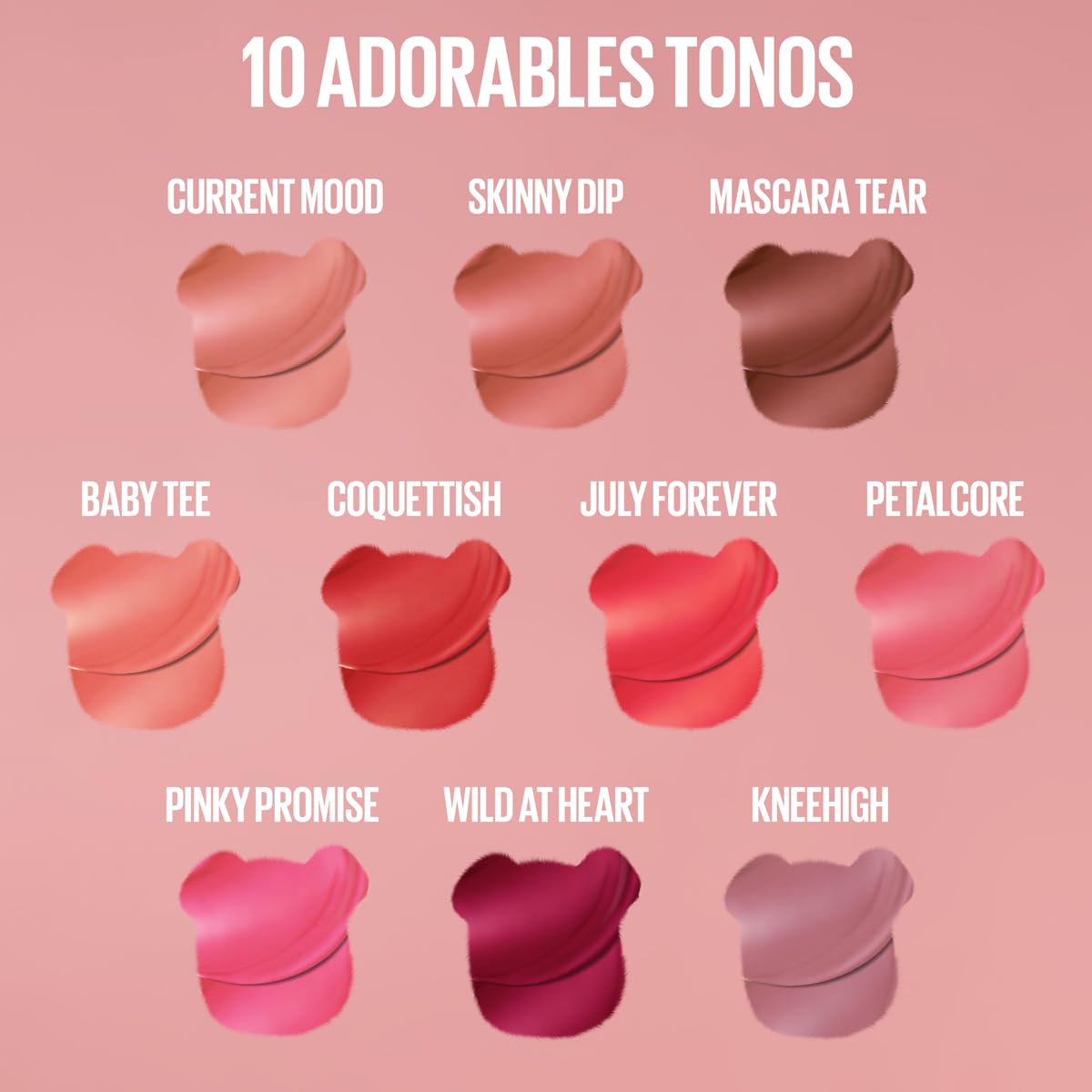 Maybelline Super Stay Teddy Tint, Tinta para Labios Mate Difuminado, Larga Duración 12 Horas, Textura Suave, No Transfiere, A Prueba de Bebidas y Besos, Tono Coquettish, 5 ml