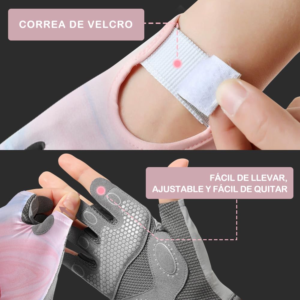 EDECOR Guantes Deportivos, Guantes de Gym con Muñequeras, Transpirables Antideslizantes para Hombre y Mujer con Toalla, para Entrenamiento y Fitness