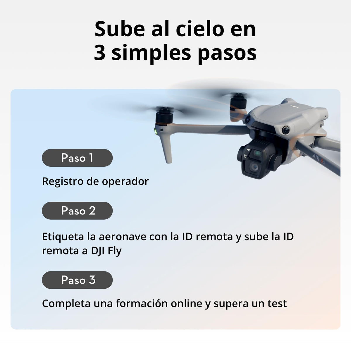 Pack DJI Air 3S Vuela Más (control remoto con pantalla RC 2), dron gran angular con CMOS 1" y telecámara media, 4K/60 fps, detección de obstáculos omnidireccional y 3 baterías para volar más