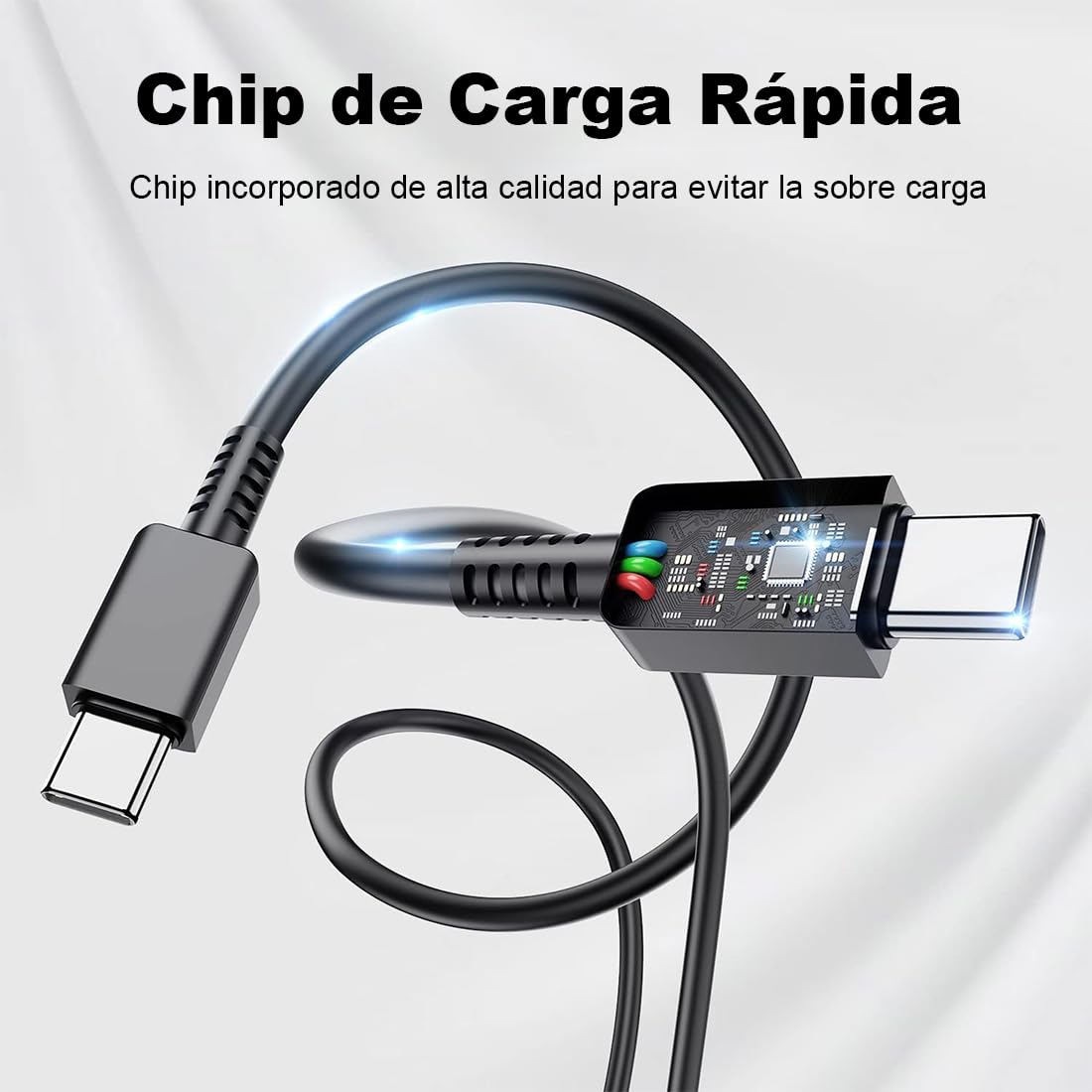 45W Rápido Cargador Tipo C, Cargador USB C Carga Rapida con Cable de 1M, para Samsung Galaxy S25 Ultra/S24 Ultra/S24+/S23 Ultra/S23+/S22 Ultra/S21 FE/Note 10 +/Galaxy Tab S7+/S8+/S8 Ultra/S9+/S9 Ultra