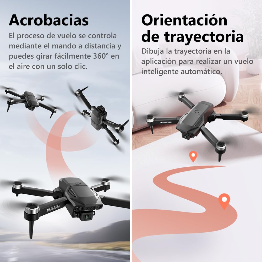AXNEN Mini Dron Con Cámara 4K,Drones con motor sin escobillas con 3 baterías,Dron FPV portátil plegable,Drone 4K para Principiantes, Adolescentes y Adultos