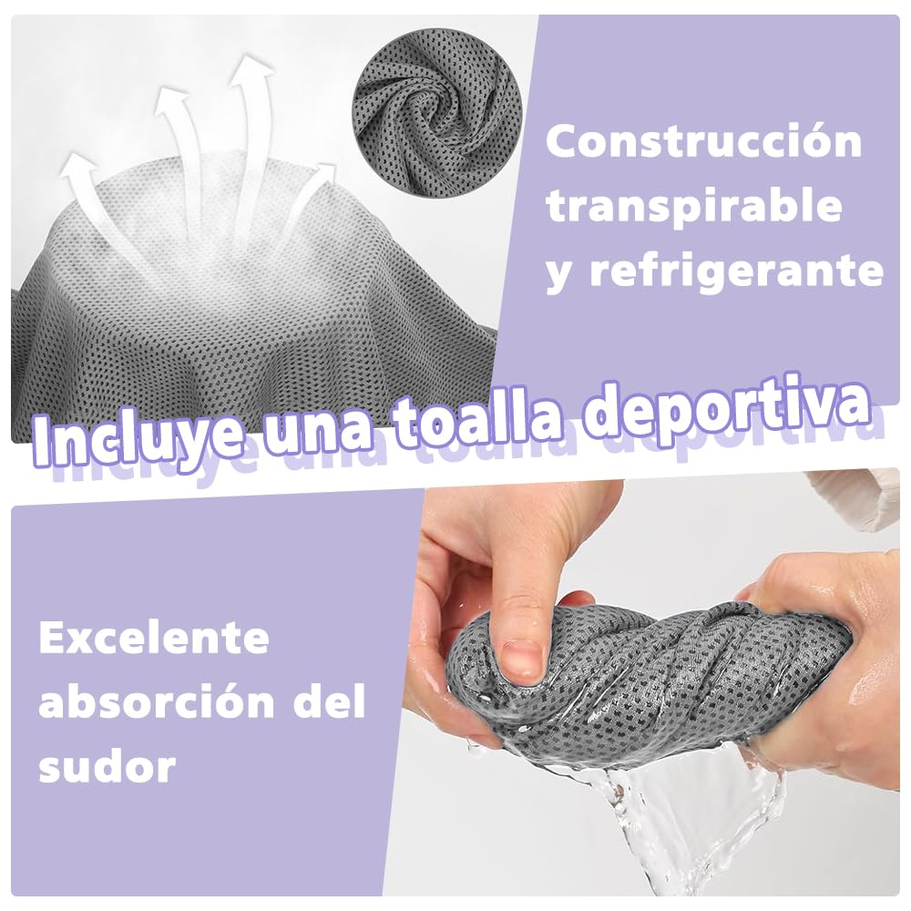 EDECOR Guantes Deportivos, Guantes de Gym con Muñequeras, Transpirables Antideslizantes para Hombre y Mujer con Toalla, para Entrenamiento y Fitness