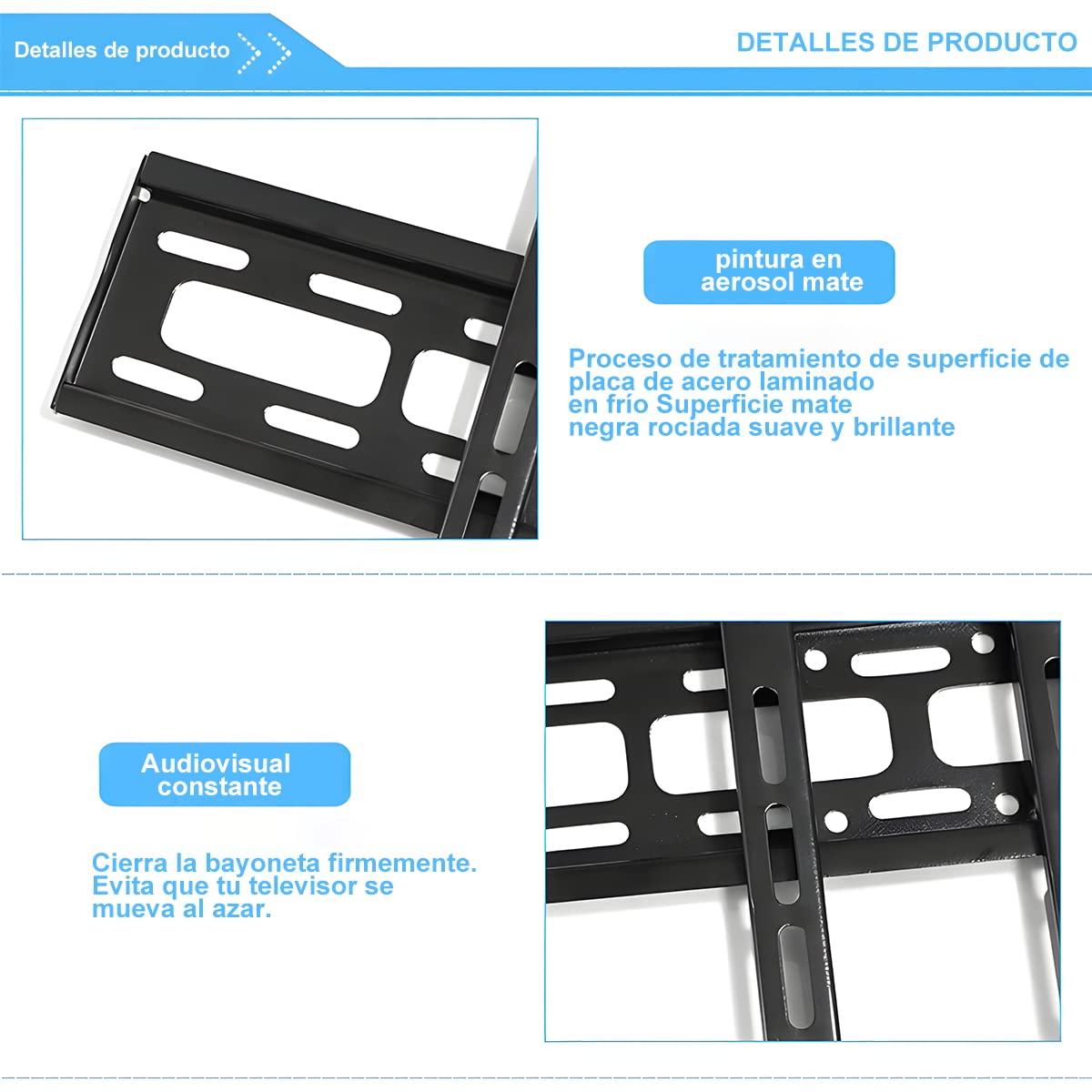 Salandens Soporte TV Universal, Soporte para Pantallas de LED y LCD de 26 a 65 Pulgadas, Soporta hasta 50 kg, Acero Súper Reforzado, Máx VESA 400x400 mm
