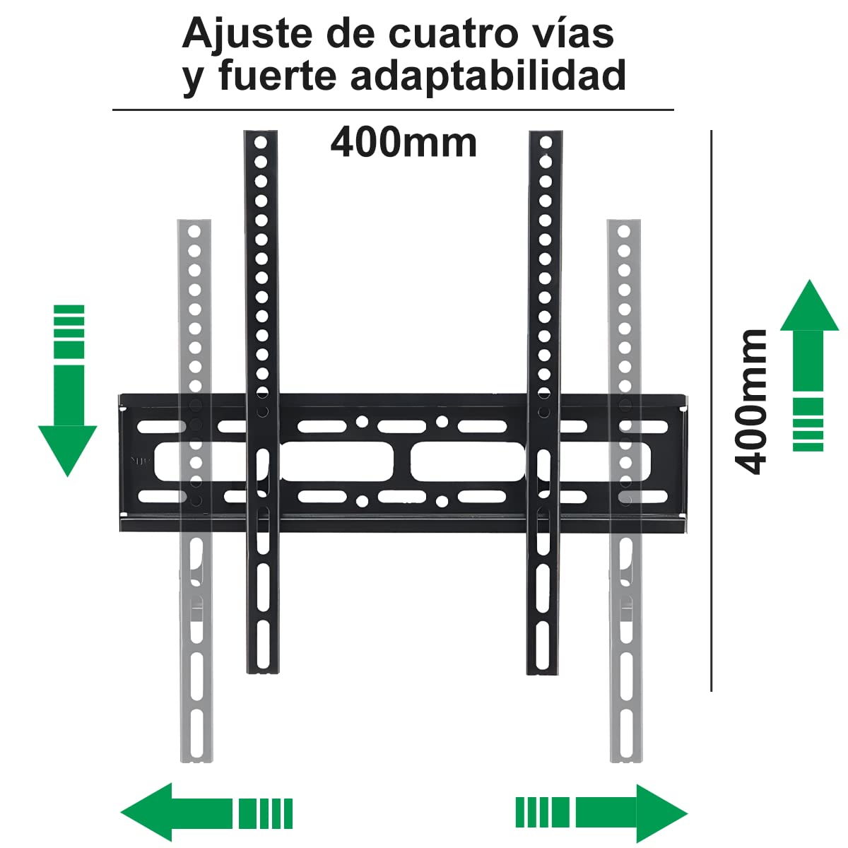Salandens Soporte TV Universal, Soporte para Pantallas de LED y LCD de 26 a 65 Pulgadas, Soporta hasta 50 kg, Acero Súper Reforzado, Máx VESA 400x400 mm