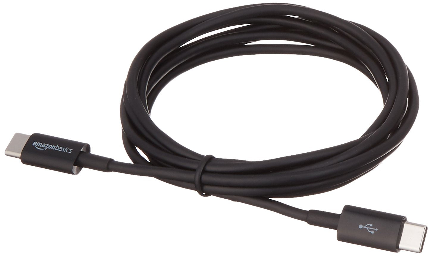 Amazon Basics Cable de cargador rápido USB-C a USB-C 2.0, velocidad de 480 Mbps, certificado USB-IF, para Apple iPhone 16/15, iPad, Samsung Galaxy, tabletas, portátiles, 6 pies, negro