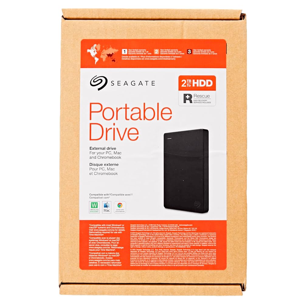 Seagate Portable Disco Duro Externo USB 3.0, Portátil, 2 TB