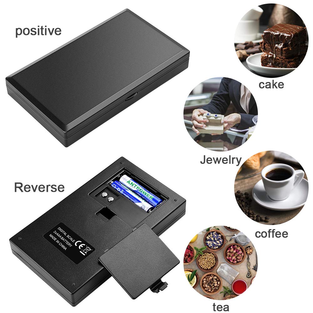 Diyife Báscula Digital de Bolsillo 500g/0,01g, Mini Balanza Cocina Precisión, Báscula Joyería, Portátil Báscula Electrónica Pantalla LCD, Función Tara, para Cocina,Té,Levadura,Café(Baterías Incluidas)
