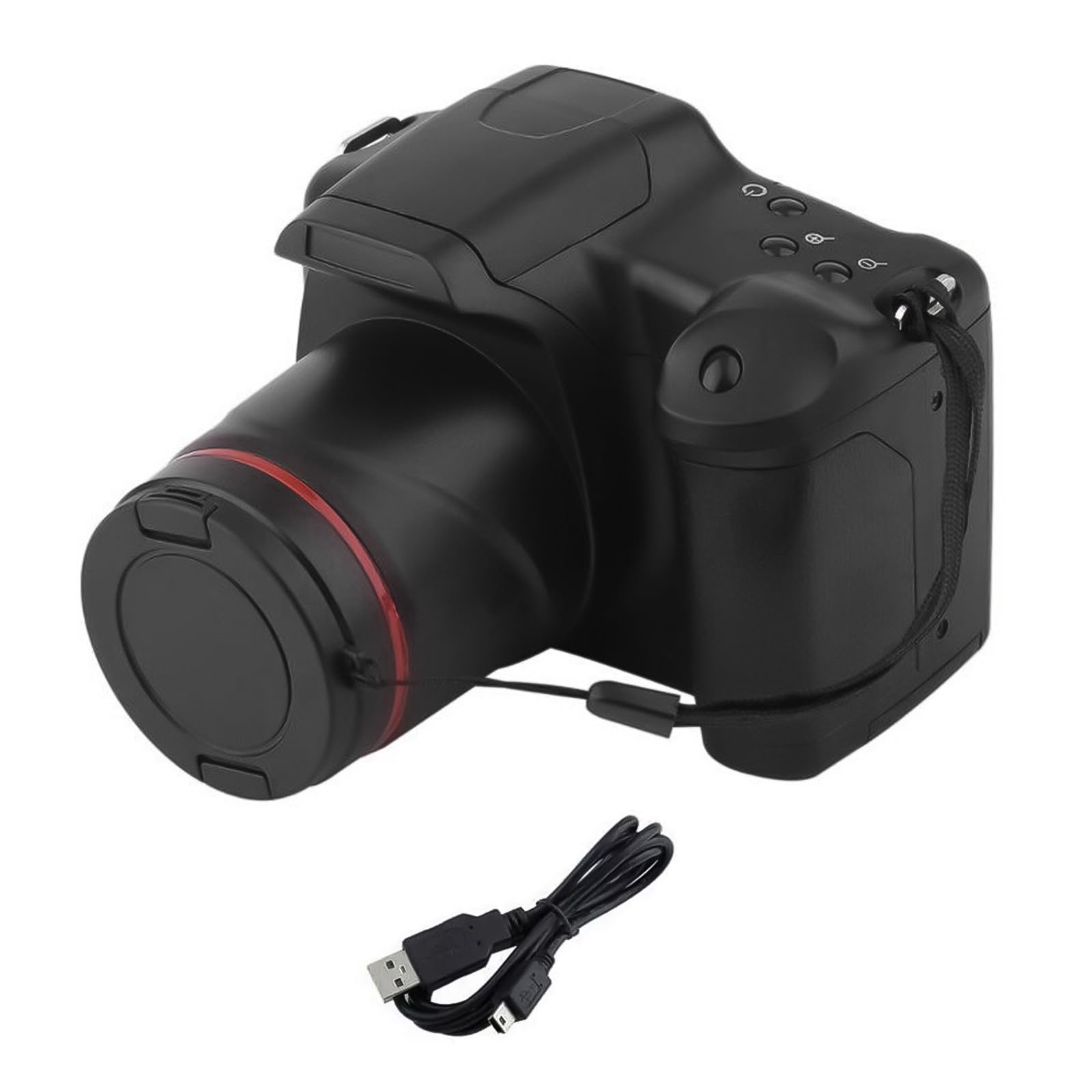 Cámara réflex digital profesional con lente 16X, alta resolución, función antivibración para fotografía nítida, cámara réflex digital