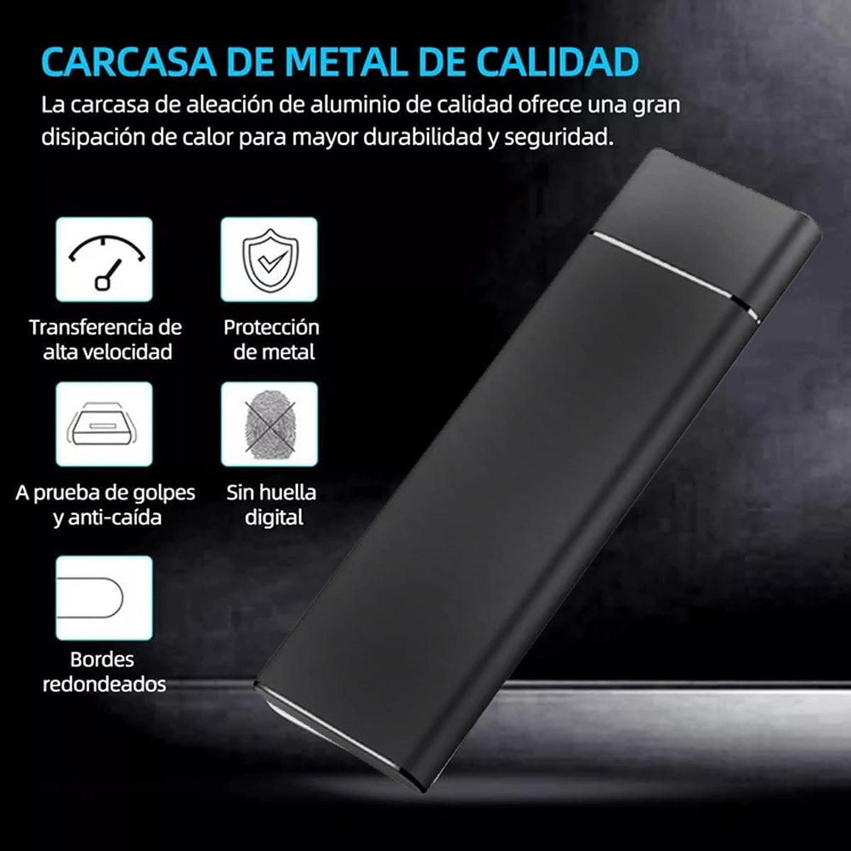 NOVAKA Disco Duro Externo SSD de 4TB con USB 3.0, Ultra Delgadode Gran Capacidad, Alta Velocidad de Almacenamiento de Datos, Compatible con Portátil, Mac y PC