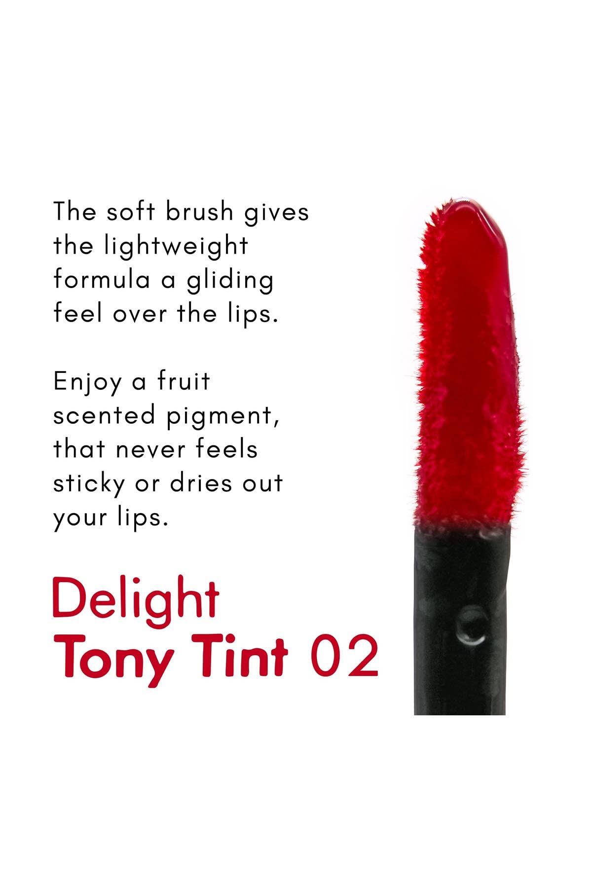 TONYMOLY Delight Lip Tint 02 Rojo Manzana Tinta Labial Coreana de Larga Duración