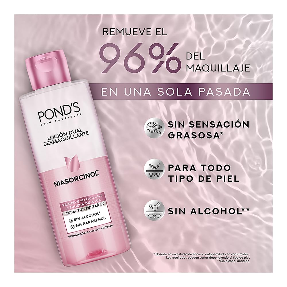 POND'S Loción Dual Desmaquillante con Niasorcinol para todo tipo de piel, 200 ml