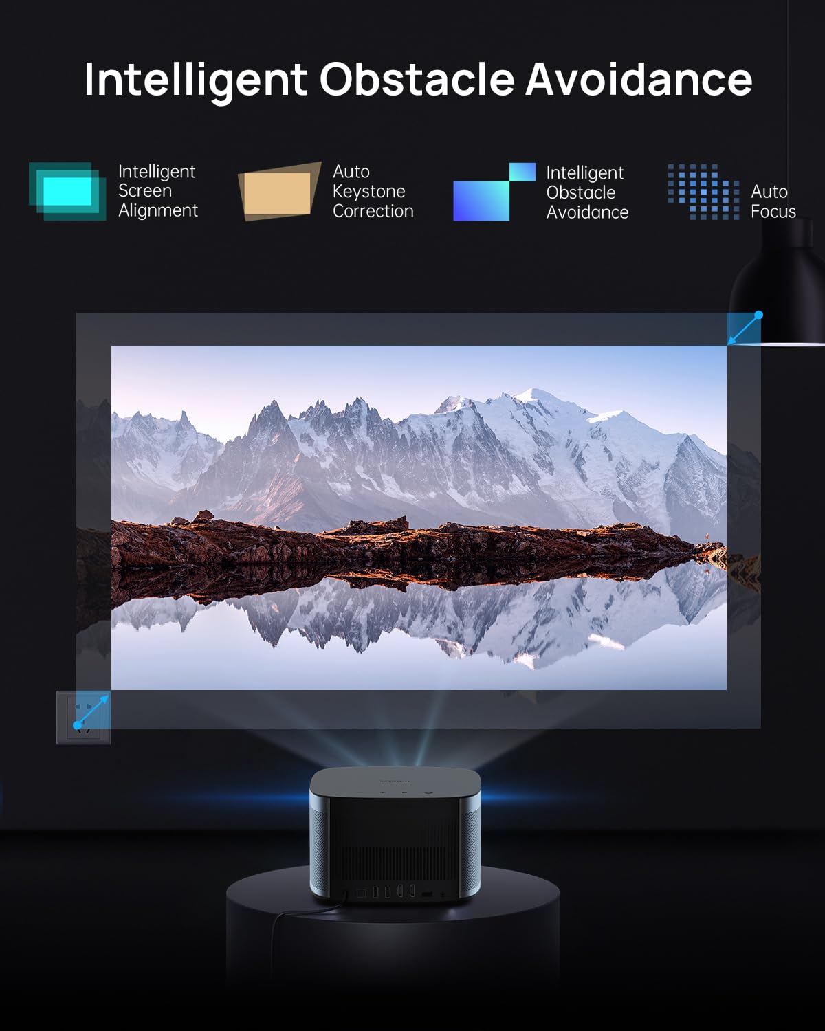 XGIMI Horizon 1080p FHD Proyector de película compatible con 4K, 1500 lúmenes ISO, altavoces Harman Kardon, Android TV 10.0, enfoque automático, corrección automática de piedra clave, evitación de