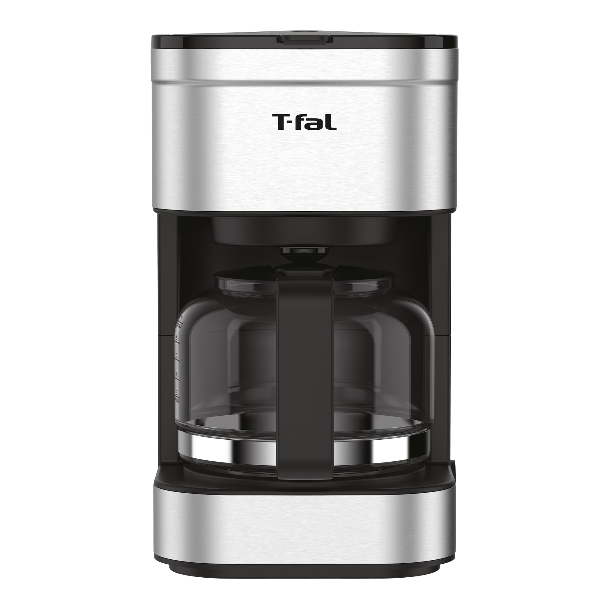 T-fal Cafetera Elegance de Filtro Permanente Lavable, capacidad para 7 tazas de café con jarra de vidrio y sistema antigoteo CM223DMX