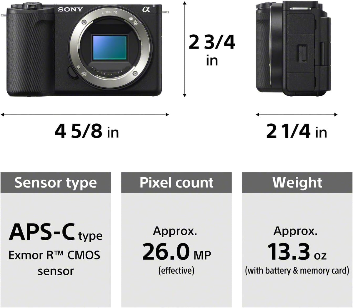 Sony Alpha Cámara de Vlogging con Lente Intercambiable, APS-C I ZV-E10 II (Versión Nacional)