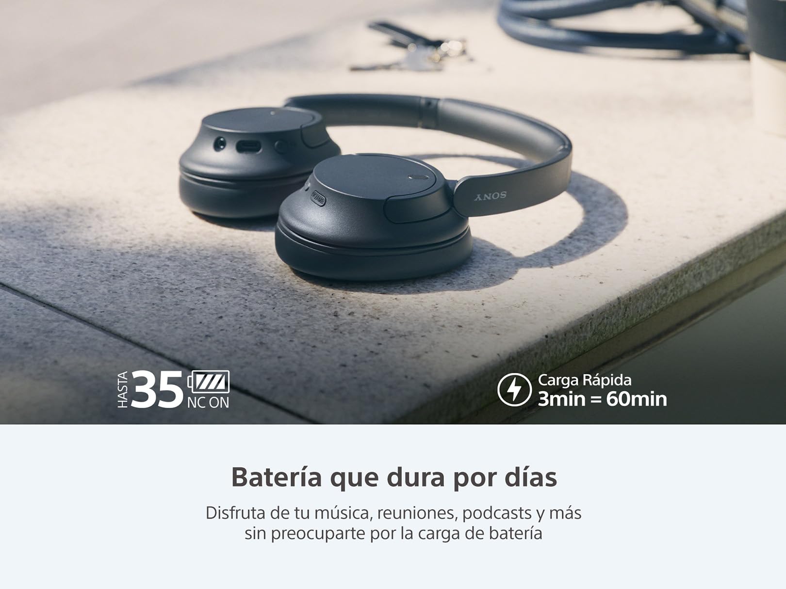 Sony Audífonos inalámbricos WH-CH720N con Noise Canceling,Blanco (Versión Nacional)