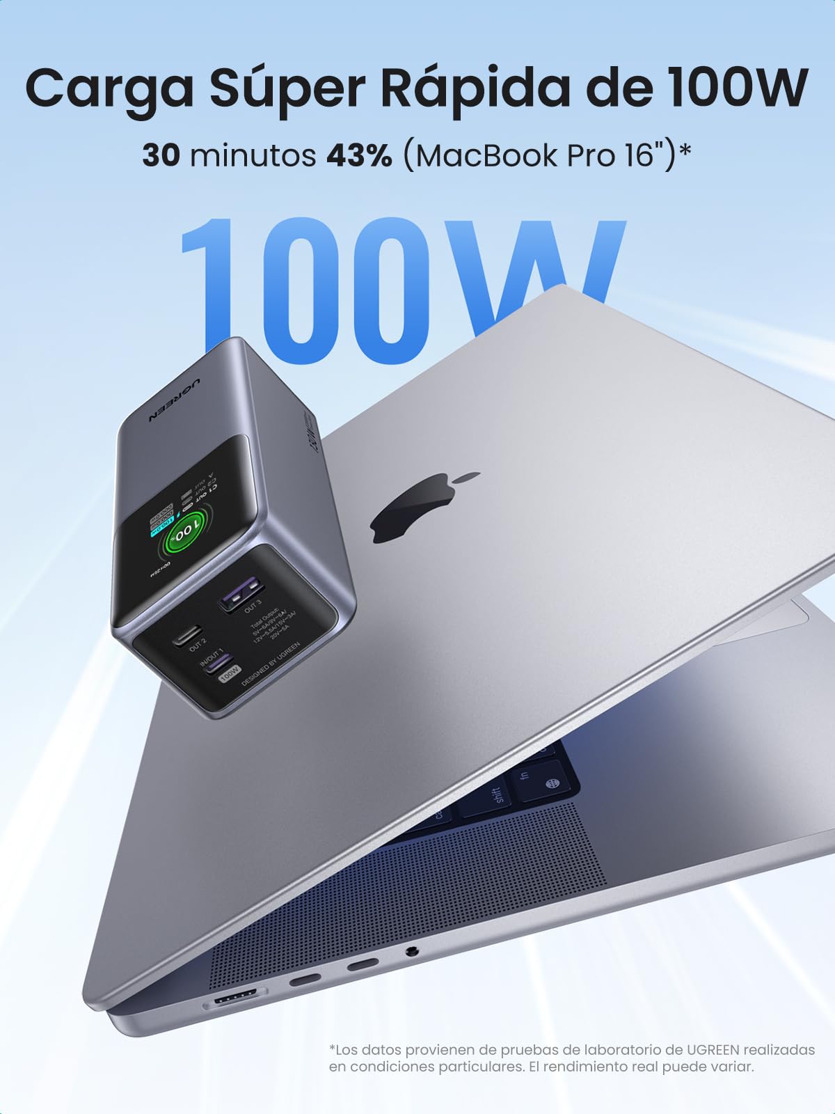 UGREEN 20000mAh 130W Nexode Power Bank, 100W Cargador Portátil Powerbank 2 USB C y 1 USB A, Pantalla Inteligente TFT, Batería Externa Compatible con iPhone, Xiaomi, Galaxy, iPad, MacBook