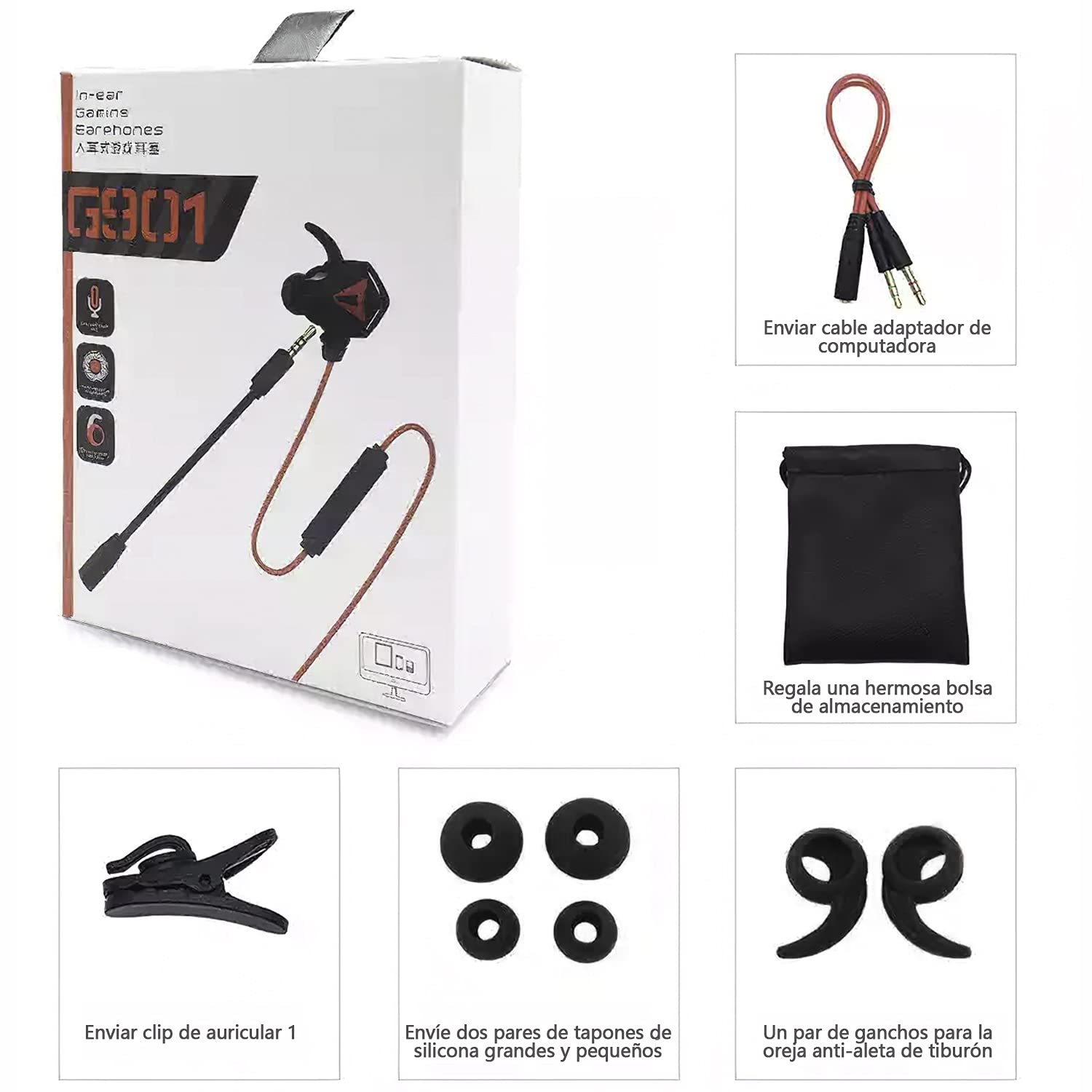 AXIDUN Audífonos Gaming Inear,Auriculares Gaming con Cable